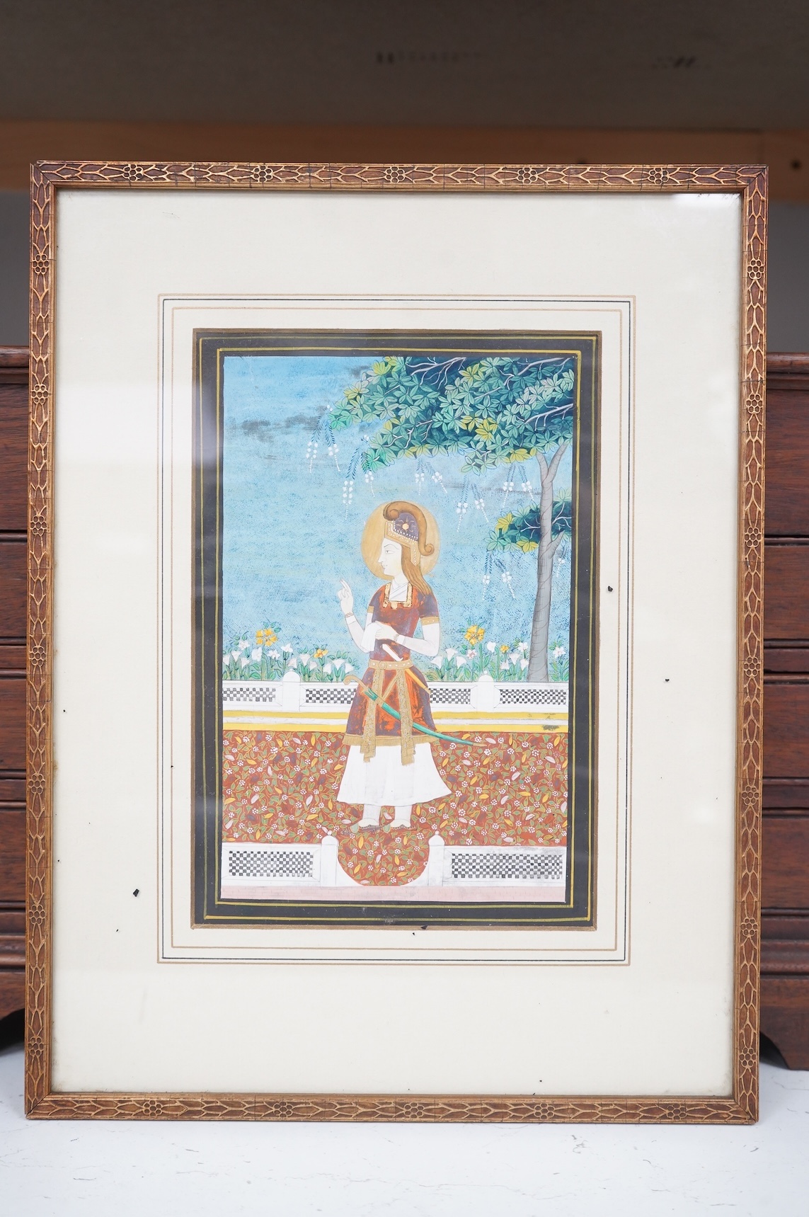Late 19th century, Indian School, Full length portrait of a figure, inscribed verso ‘Alexander the Great’, gouache, 21.5 x 14.5cm